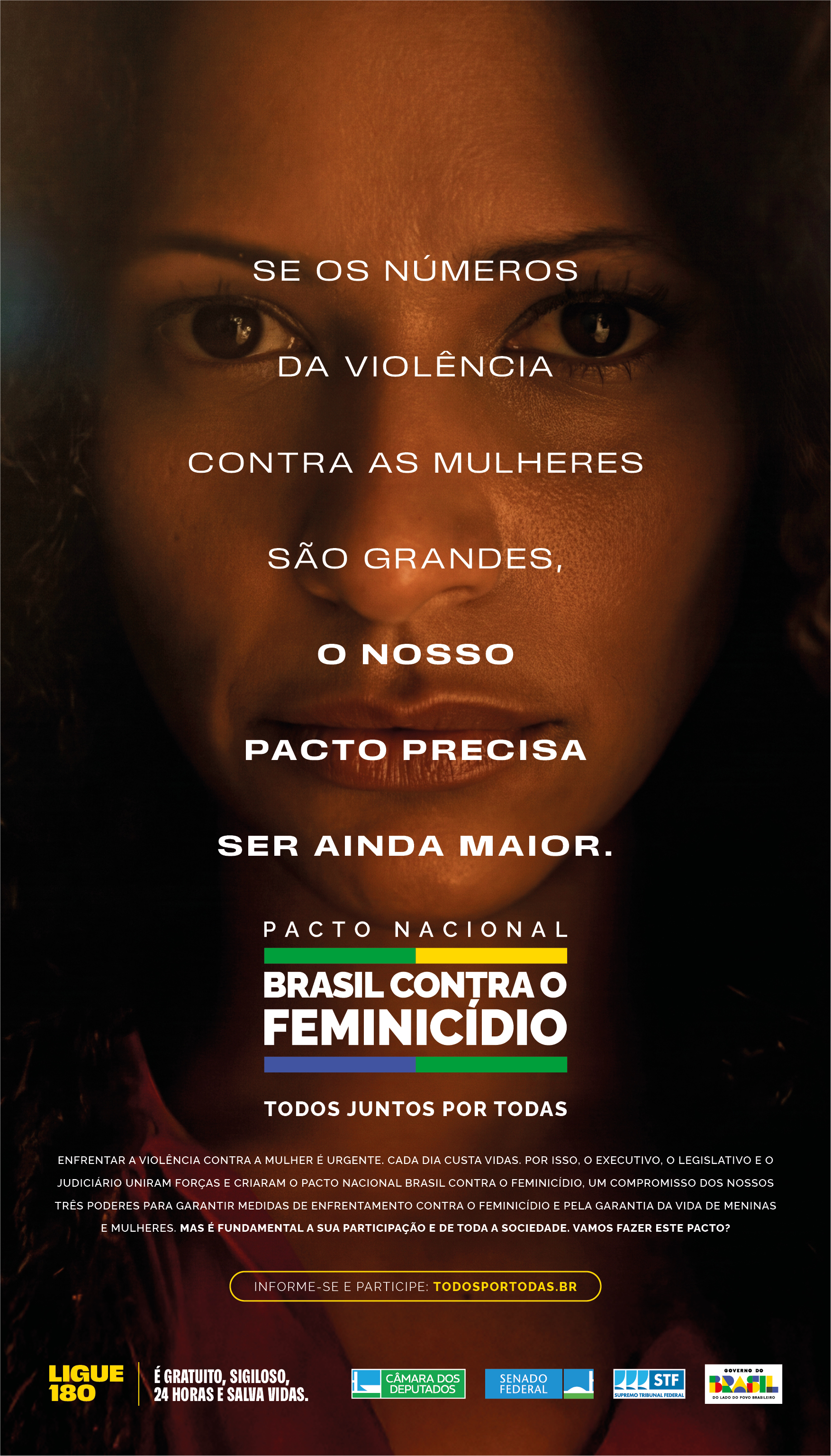 Peças verticais da campanha Brasil contra o feminicídio